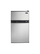 Danby DCR031B1BSLDD 3.1 cu. ft. 2-door compact fridge in stainless steel look, front view