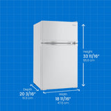 Danby DCR031B1WDD compact fridge dimensions diagram