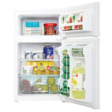 Danby DCR031B1WDD compact fridge with doors propped open