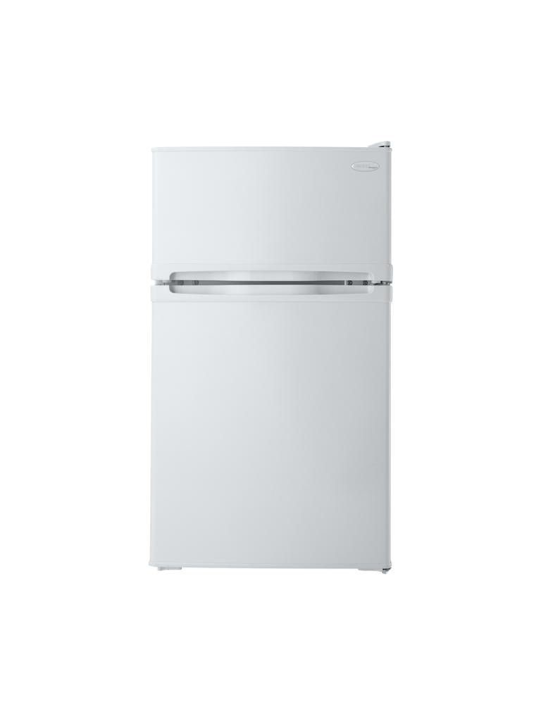 Danby DCR031B1WDD 3.1 cu. ft. 2-door compact fridge in white, front view