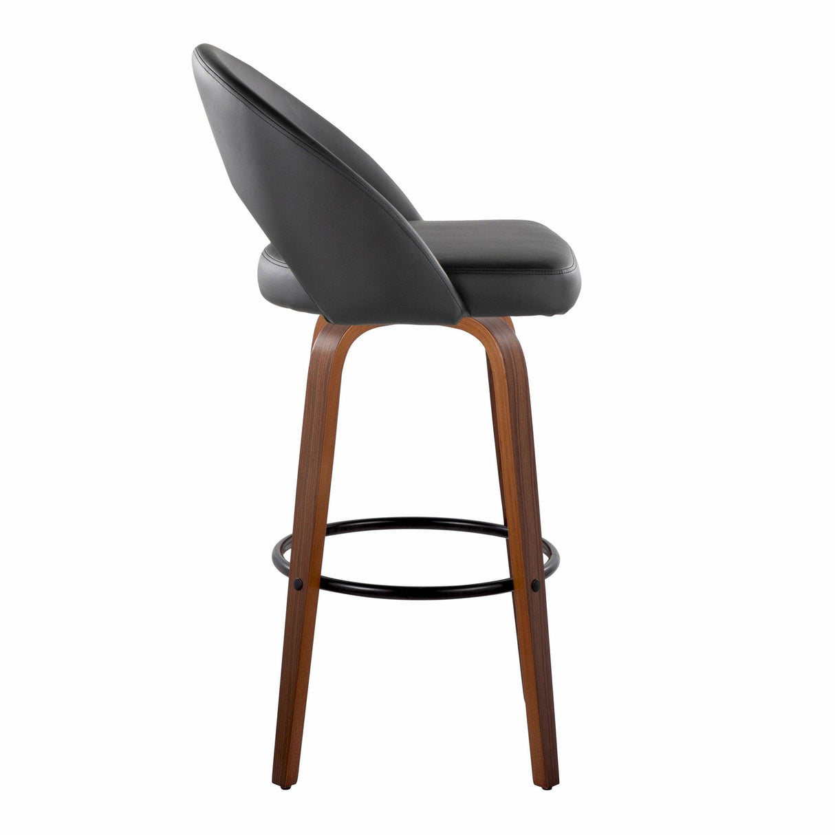 Renee - Upholstered Fixed-Height Barstool (Set of 2) - Walnut Wood Base