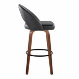 Renee - Upholstered Fixed-Height Barstool (Set of 2) - Walnut Wood Base