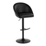 Matisse - Highback Adjustable Barstool With Rounded T Footrest (Set of 2) - Black Metal