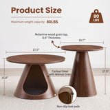 Nesting Coffee Table With Integrated Cat Cave Bed (Set of 2) - Walnut