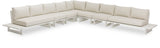 Maldives - 7 Piece Water Resistant Outdoor Patio Modular Sectional With White Base