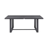 Menorca - Outdoor Patio 5-Piece Dining Table Set In Aluminum With Gray Cushions