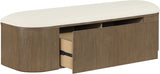 Velden - Upholstered Storage Bench With Stained Brown Base