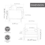 Wide Modern Performance Accent Chair With Natural Legs