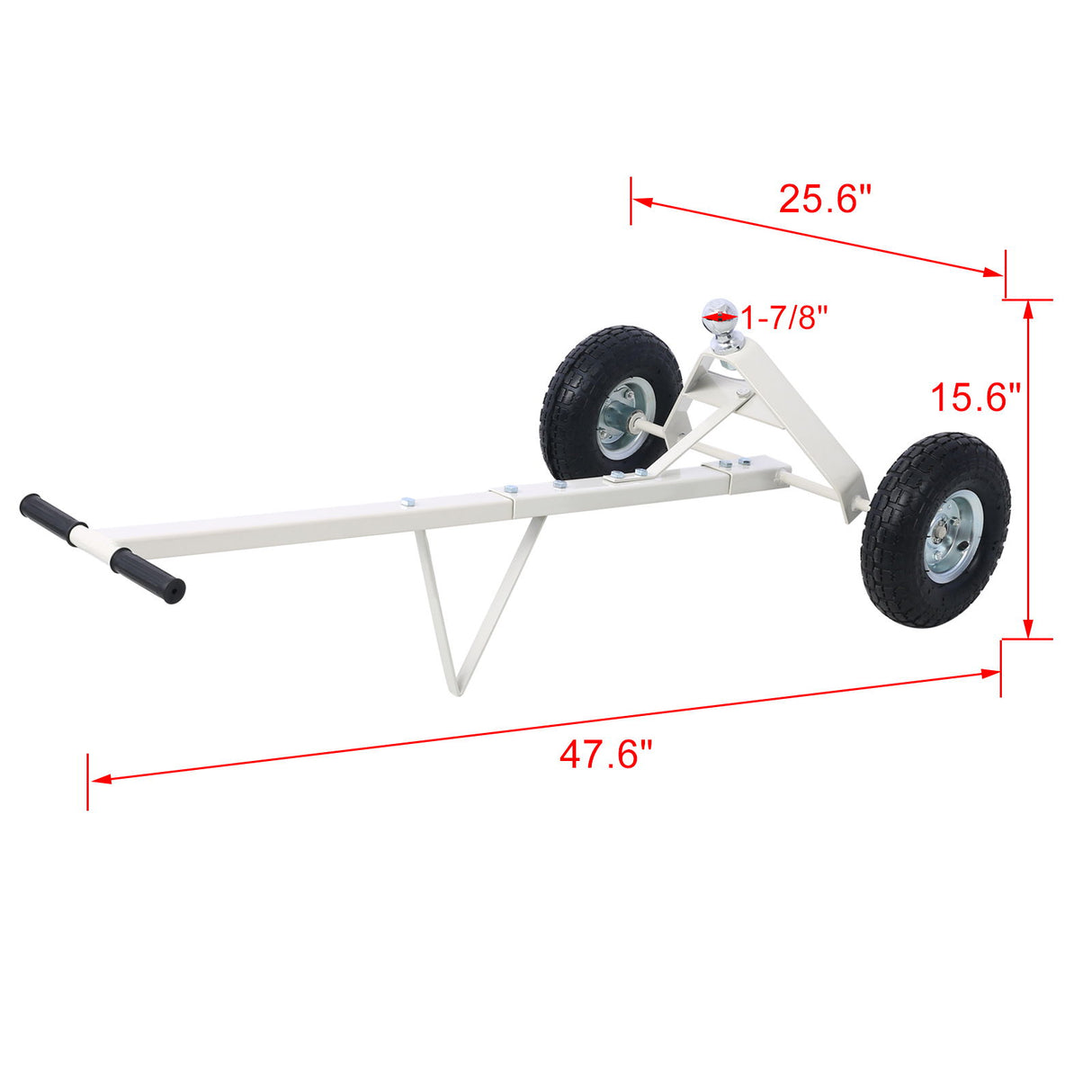 Heavy Duty Trailer Dolly With Pneumatic Tires, 600 Lb. Capacity Steel