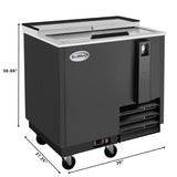36 in. Commercial Bottle Cooler in Black with Built-In Opener, ETL Listed, 9 cu. ft. (KM-BOC36-BK)