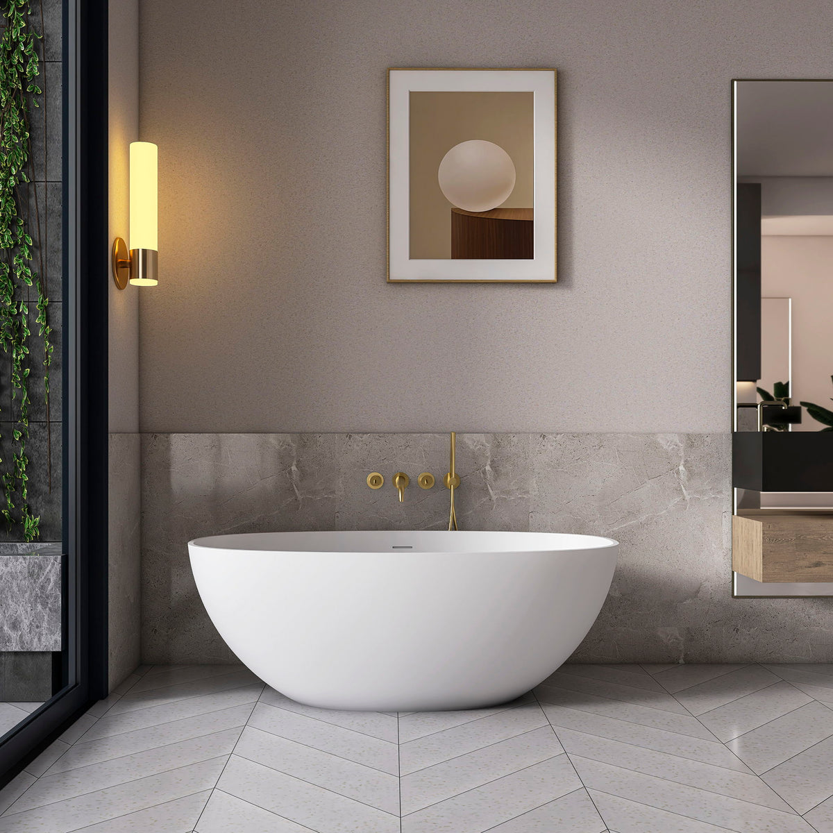 Freestanding Bathroom Bathtub With Ergonomic Design