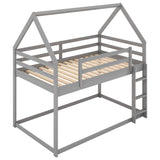 Low Bunk Bed With House Shaped Frame And Ladder