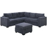 Contemporary Sectional Set With Ottoman