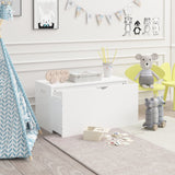 Toy Storage Organizer With Rolling Drawer, Chest With Wheels, Large Pull Out Bin For Nursery - White