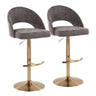 Renee - Adjustable Barstool (Set of 2) - Gold Base