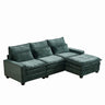 Modern Comfy Chenille L Shaped Sectional Sofa With Movable Ottoman