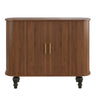 Fluted Liquor & Coffee Bar Cabinet With 6 Wine Racks And 3 Glass Holders
