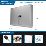 400 Keys Adjustable Key Lock Box With Digital Lock - Gray