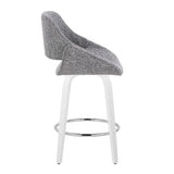 Cinch - Contemporary Fixed-Height Swivel Counter Stool (Set of 2) - White Wood And Chrome