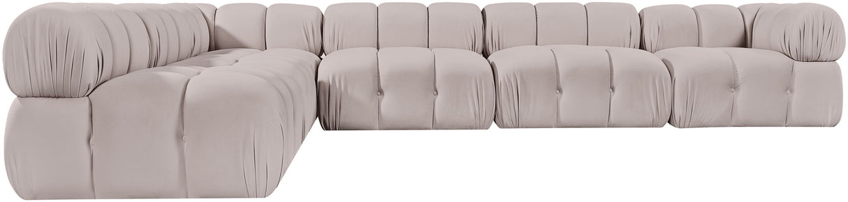 Orin - Velvet 6 Piece Modular L-Shaped Sectional