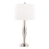 Sawyer - 30" Metal Table Lamp (Set of 2) - Brushed Nickel And White Linen from Grandview Gallery