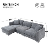 Modern Cloud Sectional Sofa L Shaped Luxury Couch Set With 2 Free Pillows 4 Seat With Oversized Chaise