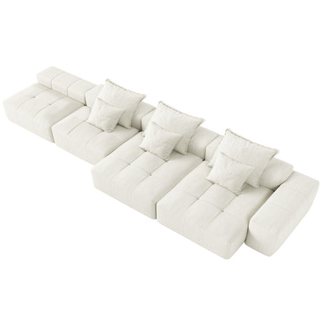 Modern Oversized Diy Combination Modular Sectional Sofa With Pillows