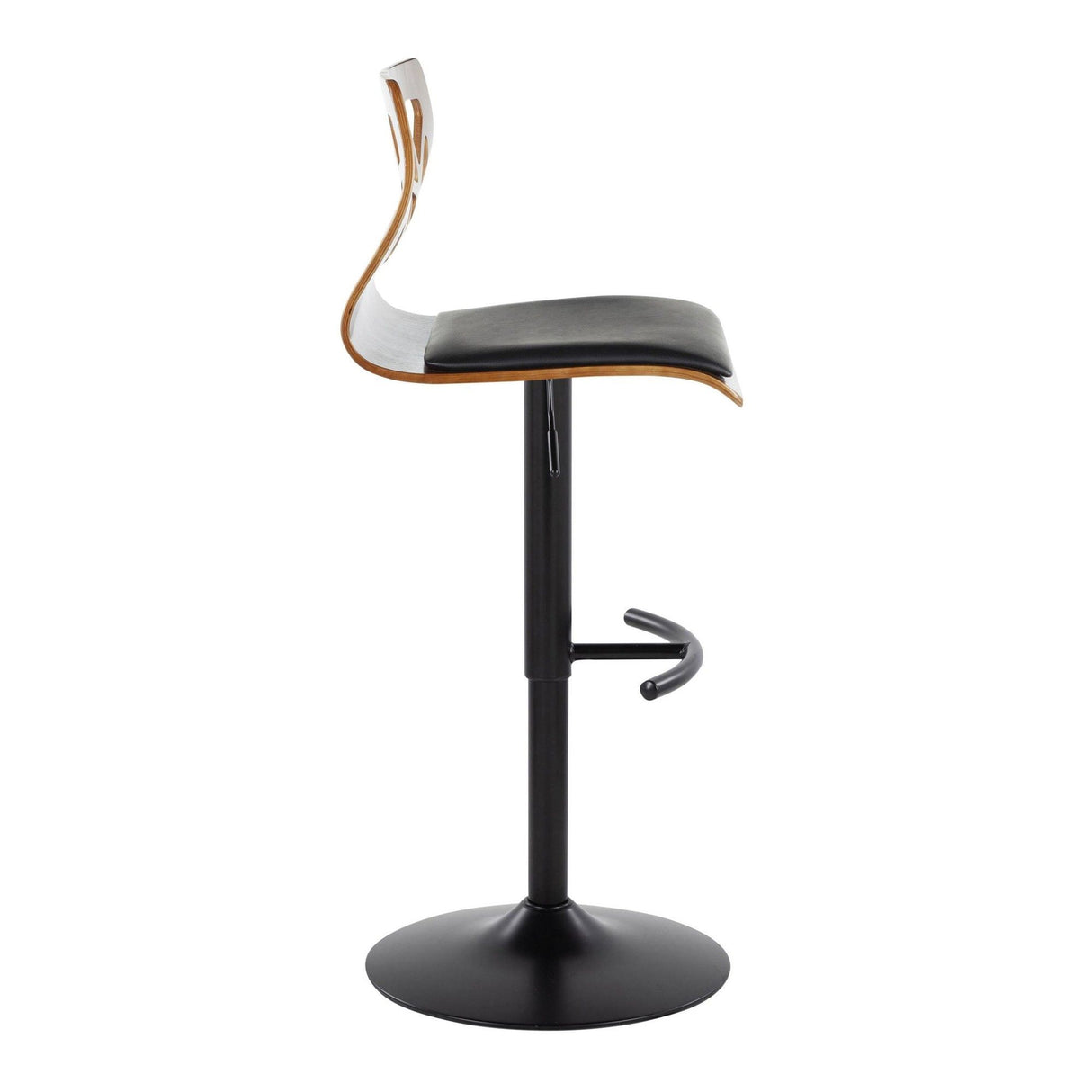 Folia - Adjustable Barstool (Set of 2) - Black And Walnut