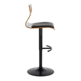 Folia - Adjustable Barstool (Set of 2) - Black And Walnut