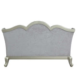 Qunsia - Loveseat With 4 Pillows - Light Gray Linen & Champagne