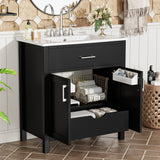 Bathroom Vanity With Sink And Ample Storage, Rectangular Undermount Sink - Black