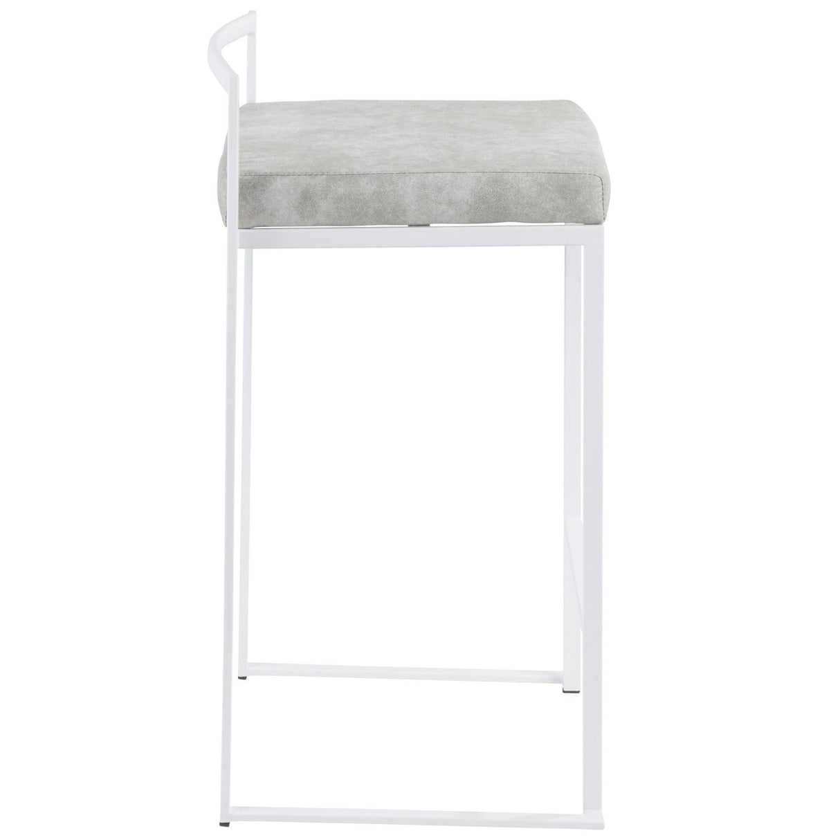 Fuji - Contemporary Stackable Counter Stool (Set of 2) - White Frame