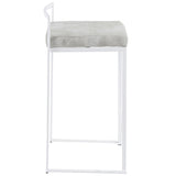 Fuji - Contemporary Stackable Counter Stool (Set of 2) - White Frame