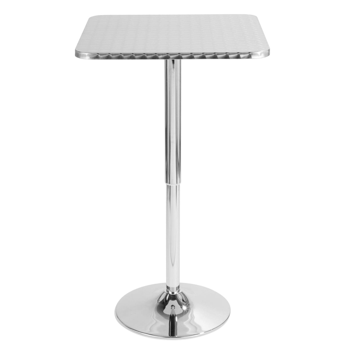 Bistro - Adjustable Square Bar Table - Silver