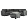 Modern Style L-Shaped Sectional Set With Ottoman