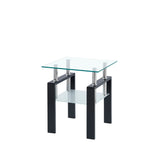 Luxury Modern Tempered Glass Coffee Table With 2 Layers