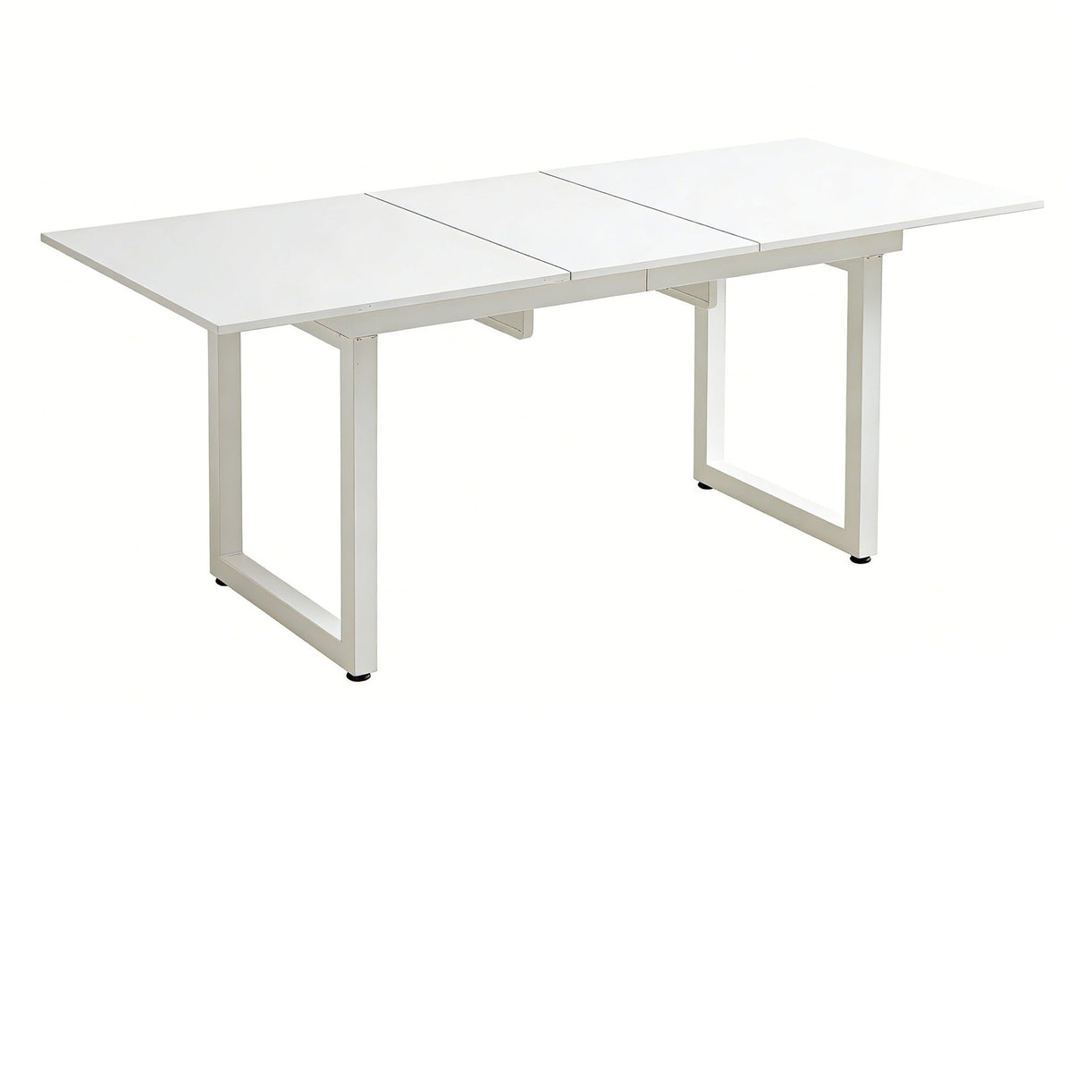 Square Extendable Dining Table With Metal Leg, Modern Space Saving Kitchen Table For Living Room