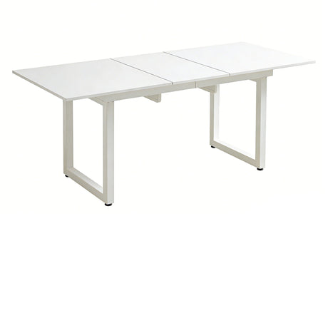 Square Extendable Dining Table With Metal Leg, Modern Space Saving Kitchen Table For Living Room