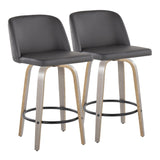 Toriano - 26" Fixed-Height Counter Stool (Set of 2) - Dark Gray And Light Gray