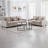 Nolan - Linen Fabric Sofa And Loveseat Living Room With Pillows And Interchangeable Legs