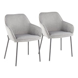 Daniella - Dining Chair (Set of 2) - Black Metal And Gray Fabric