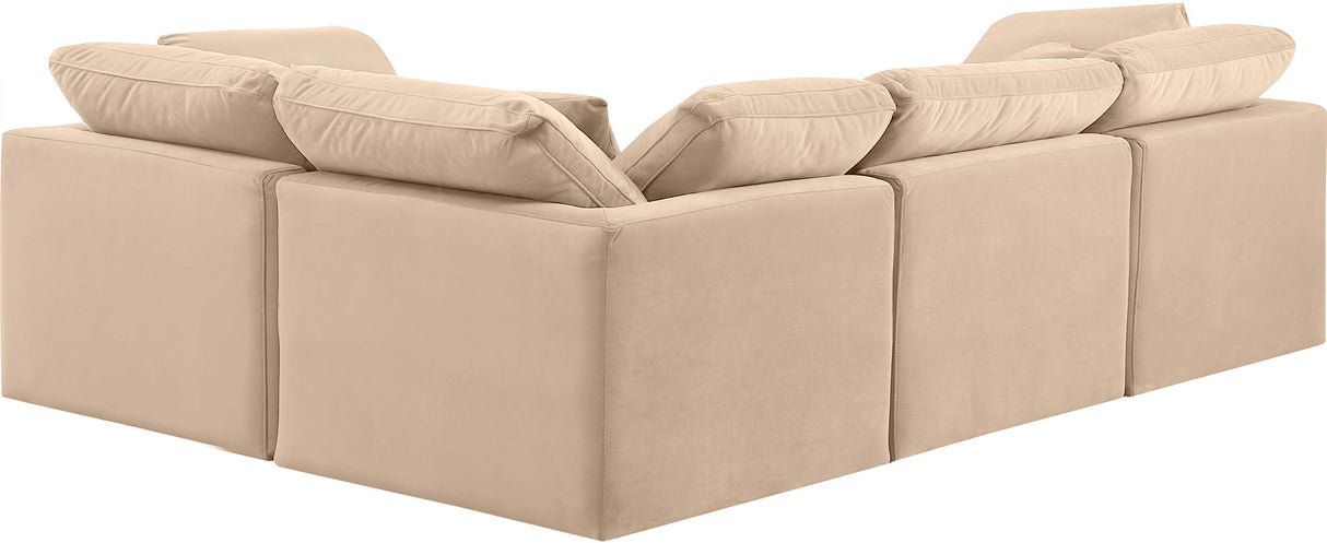 Indulge - Velvet 4 Piece Modular Corner Sectional
