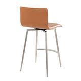 Mason - 26" Upholstered Fixed-Height Counter Stool With Swivel (Set of 2) - Stainless Steel