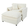 Oversized Chair With Movable Ottoman, Soft Upholstered Lounge Chair