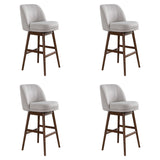 Sadie - Solid Wood Upholstered 30" Bar Height Swivel Barstool