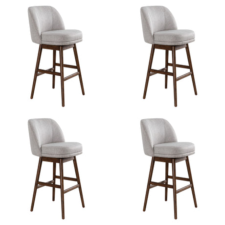 Sadie - Solid Wood Upholstered 30" Bar Height Swivel Barstool