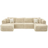 Modular Sectional Sofa, Boneless Couch With 2 Movable Ottomans