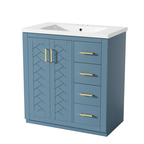 Bathroom Vanity With Sink, Storage Cabinet, Freestanding Set With 3 Drawers & Soft Closing Doors