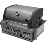 Mont Alpi Artwood Series 6.5 Ft Propane Outdoor Kitchen Island w/ 4-Burner Grill - MA400-AW