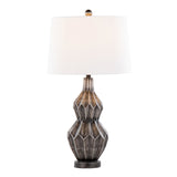 Astro - Poly Table Lamp - Brushed Black Silver, White Linen